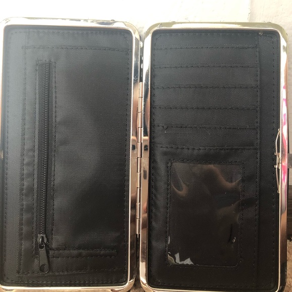 Silver and blue zebra print clutch / wallet - Picture 5 of 5